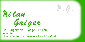 milan gaiger business card