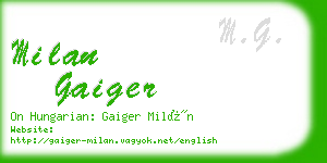 milan gaiger business card